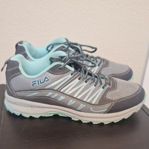 Fila Women's Gray and Mint Running Shoes